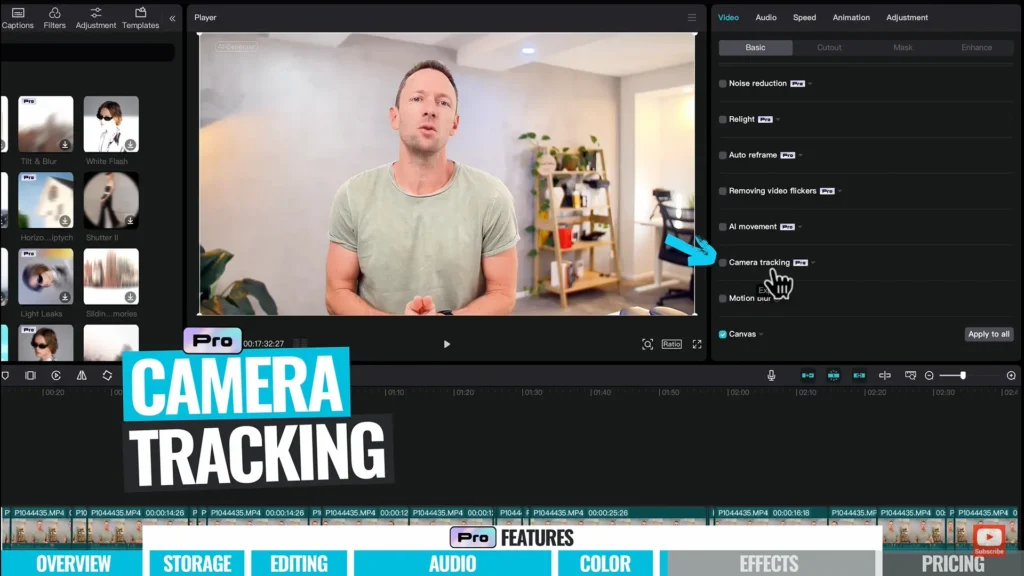 Capcut For PC Camera Tracking Feature
